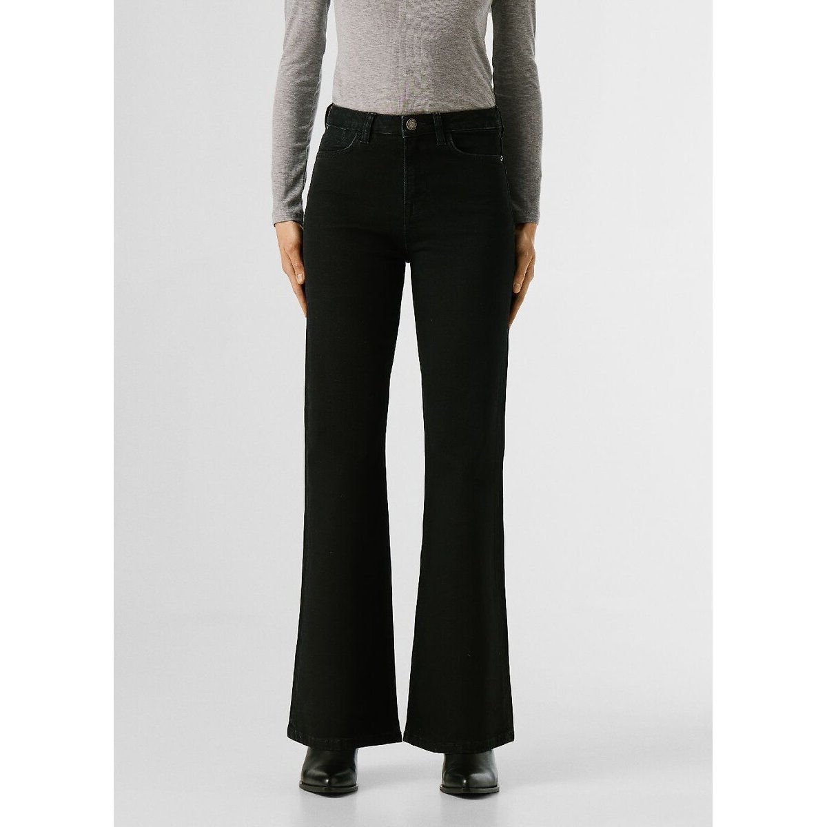 Jean flare, taille haute, Willa clean deep black, PEPE JEANS