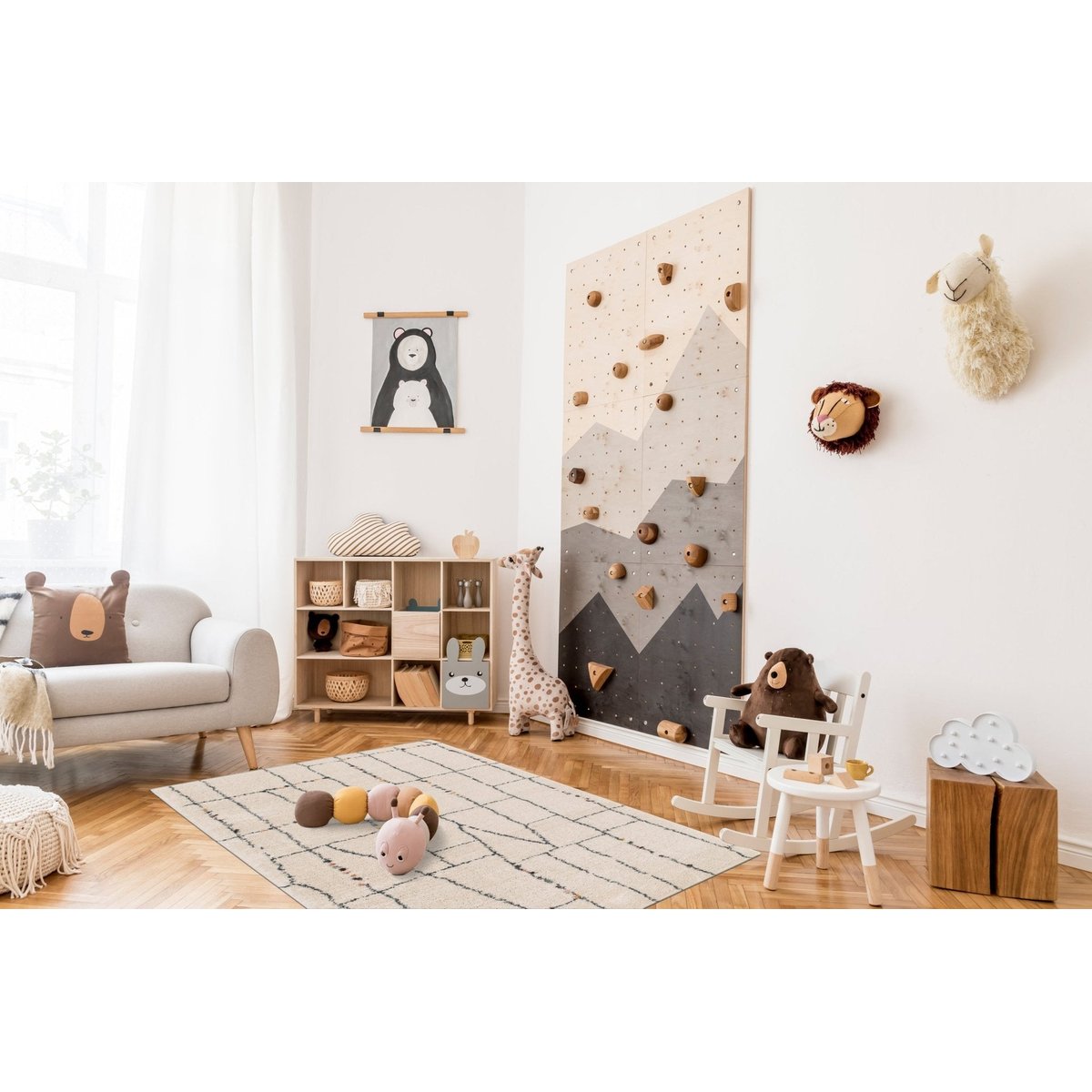 Tapis à poils longs design doux et volumineux TELEIA beige sable, AFK LIVING