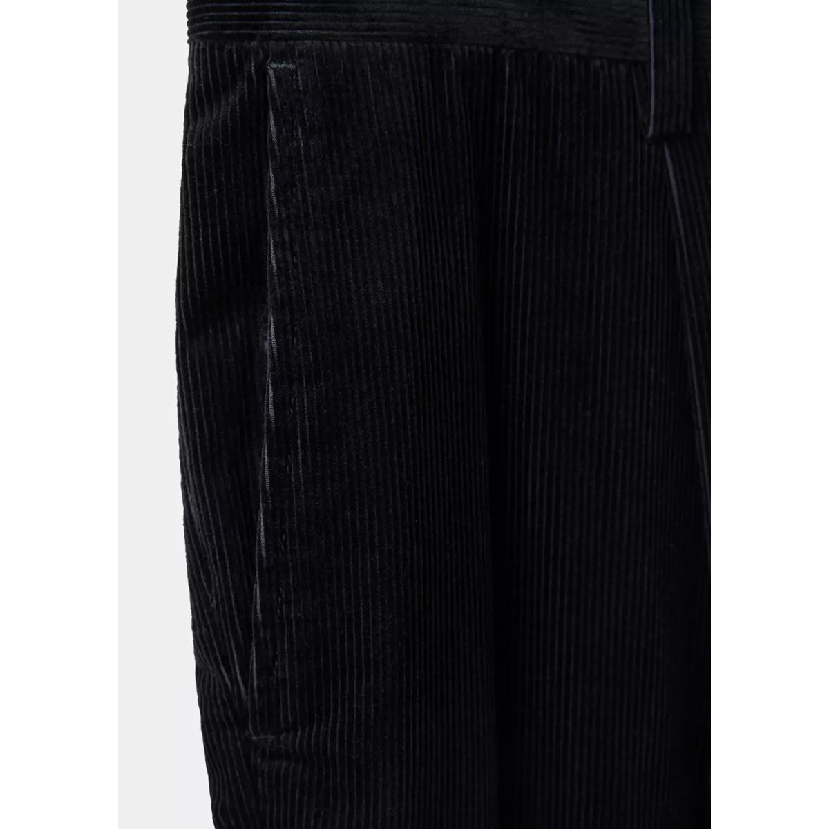 Pantalon velours côtelé pinces regular-fit noir, MANGO MAN