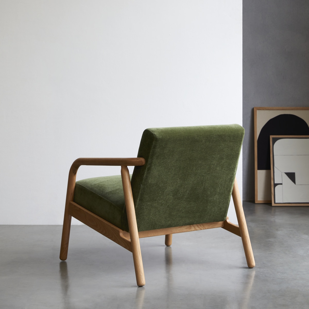 Fauteuil en Tissu massif, AXEL vert, TIKAMOON