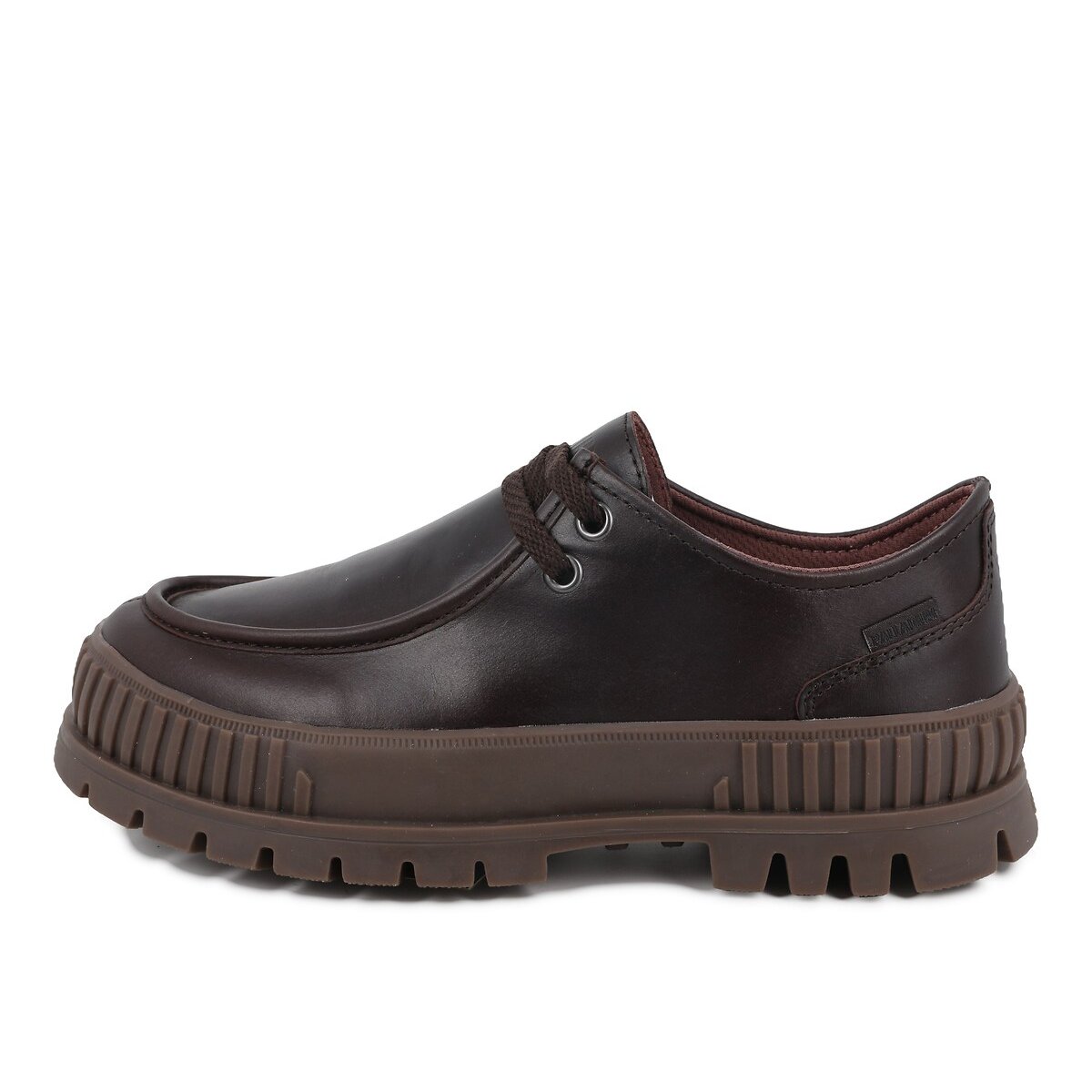 Mocassini con lacci in pelle, Pallashoxk Moc LTH marrone, PALLADIUM