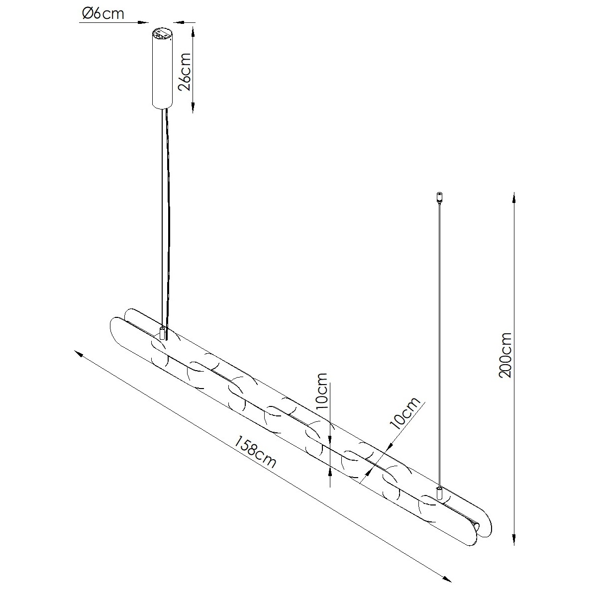 Suspension Acier Beige LED 1 Chain beige, EDEN