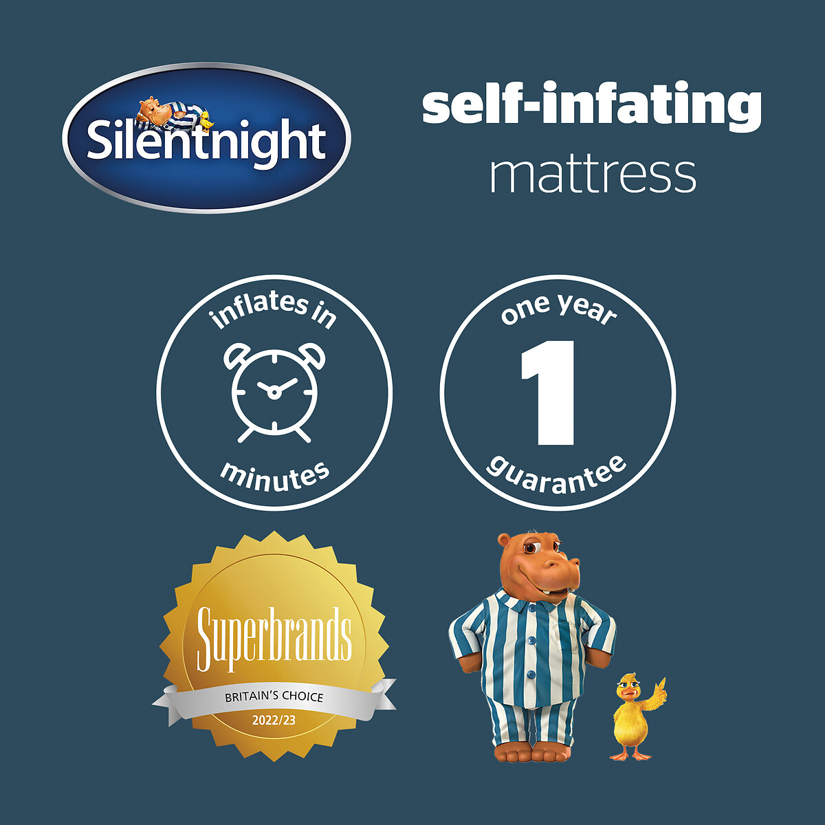Self Inflating Mattress - Single navy, SILENTNIGHT