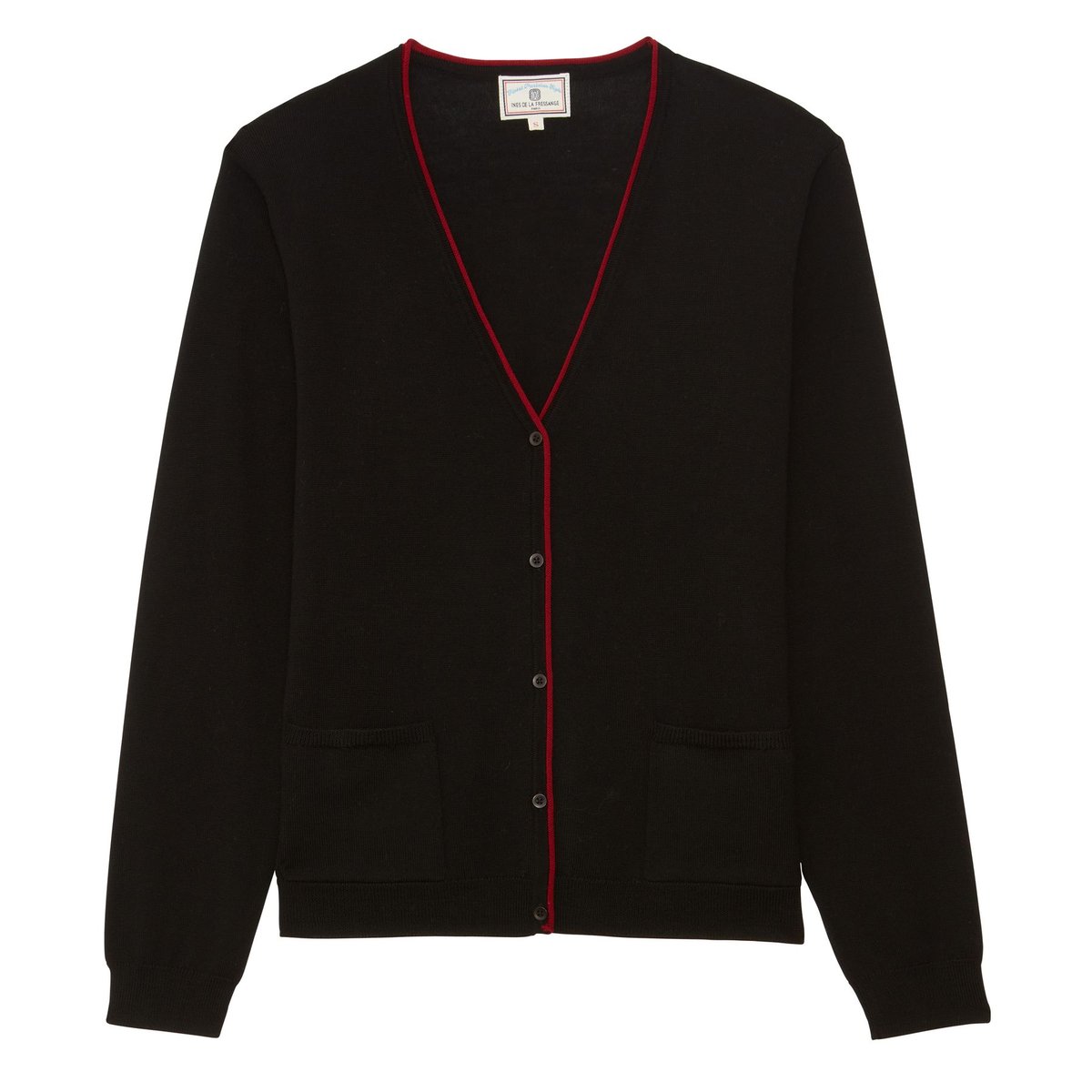Cardigan Clotaire en laine mérinos noir, INES DE LA FRESSANGE PARIS