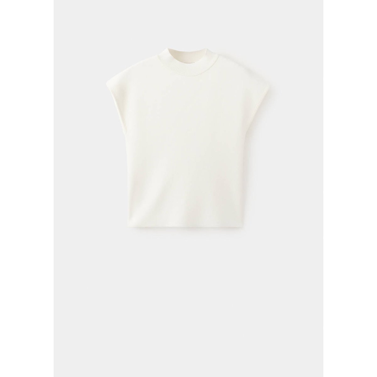 Pull en maille à manches courtes écru, MANGO