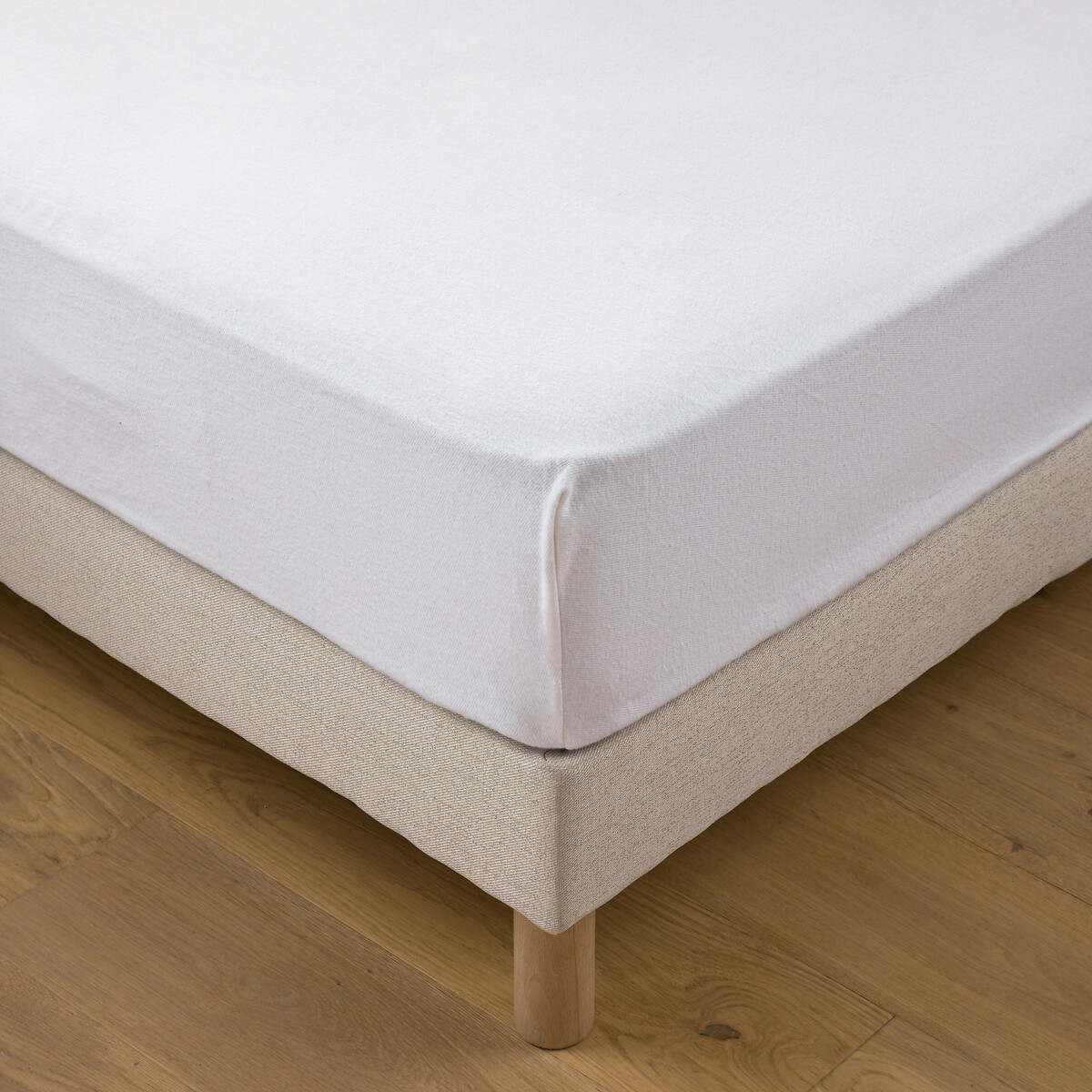 Protège-matelas, en molleton absorbant de coton, hauteur maxi 20 cm blanc, LA REDOUTE INTERIEURS