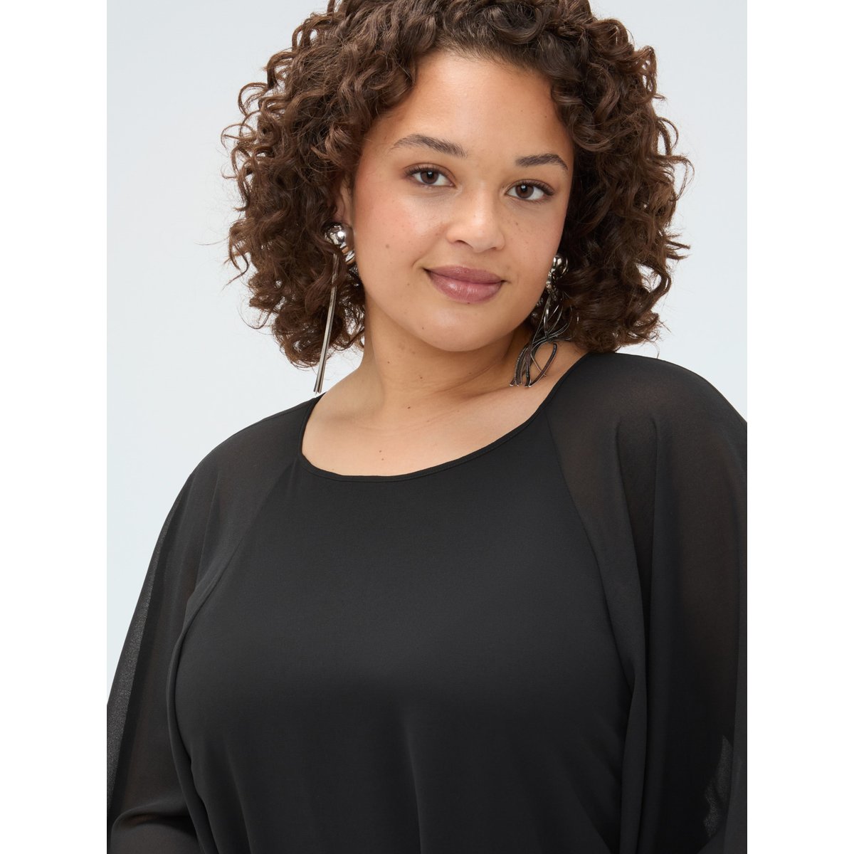 Robe avec manches kimono maxi noir, FIORELLA RUBINO