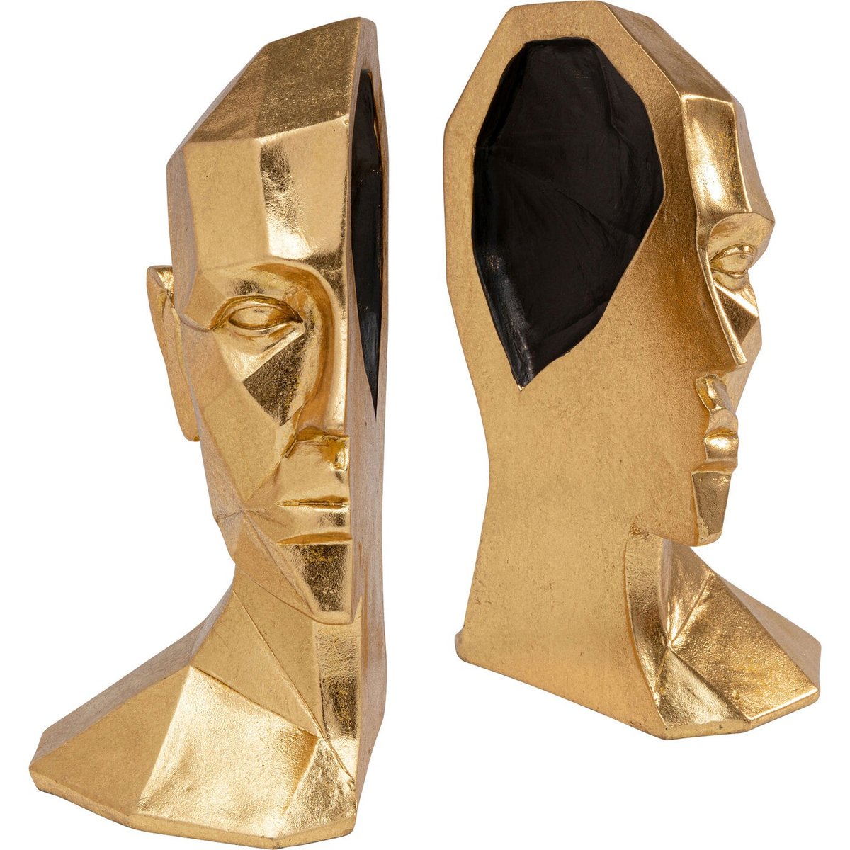 Serre-livres visage doré set de 2 or, KARE DESIGN