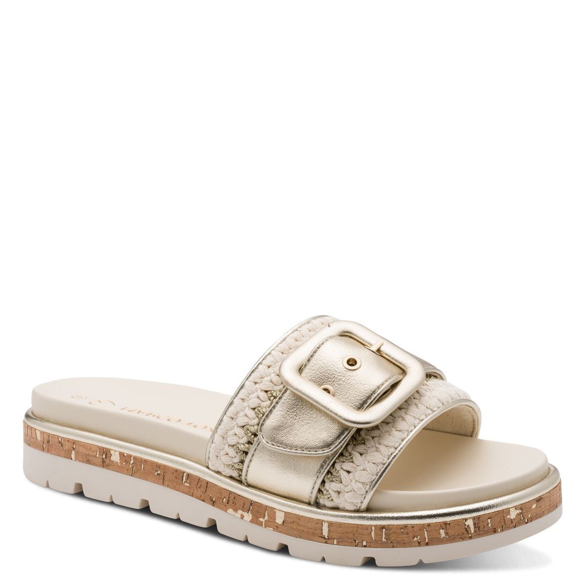 Mule en boucle beige beige combiné, MARCO TOZZI