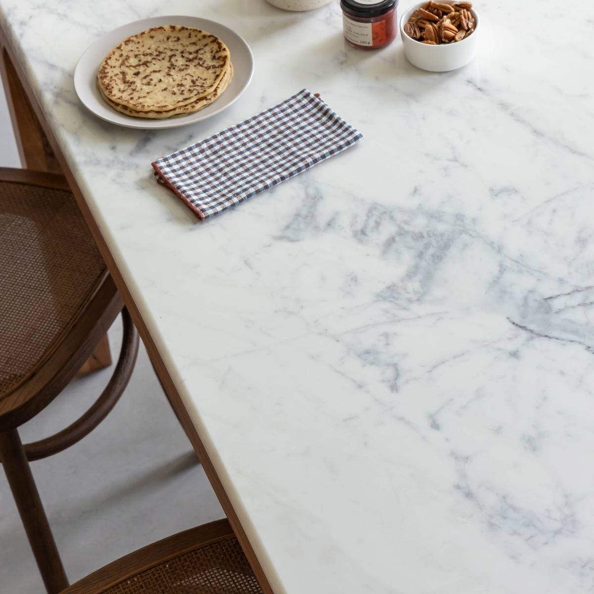 Table à manger en bois de manguier ARTHURO blanc, MADE IN MEUBLES