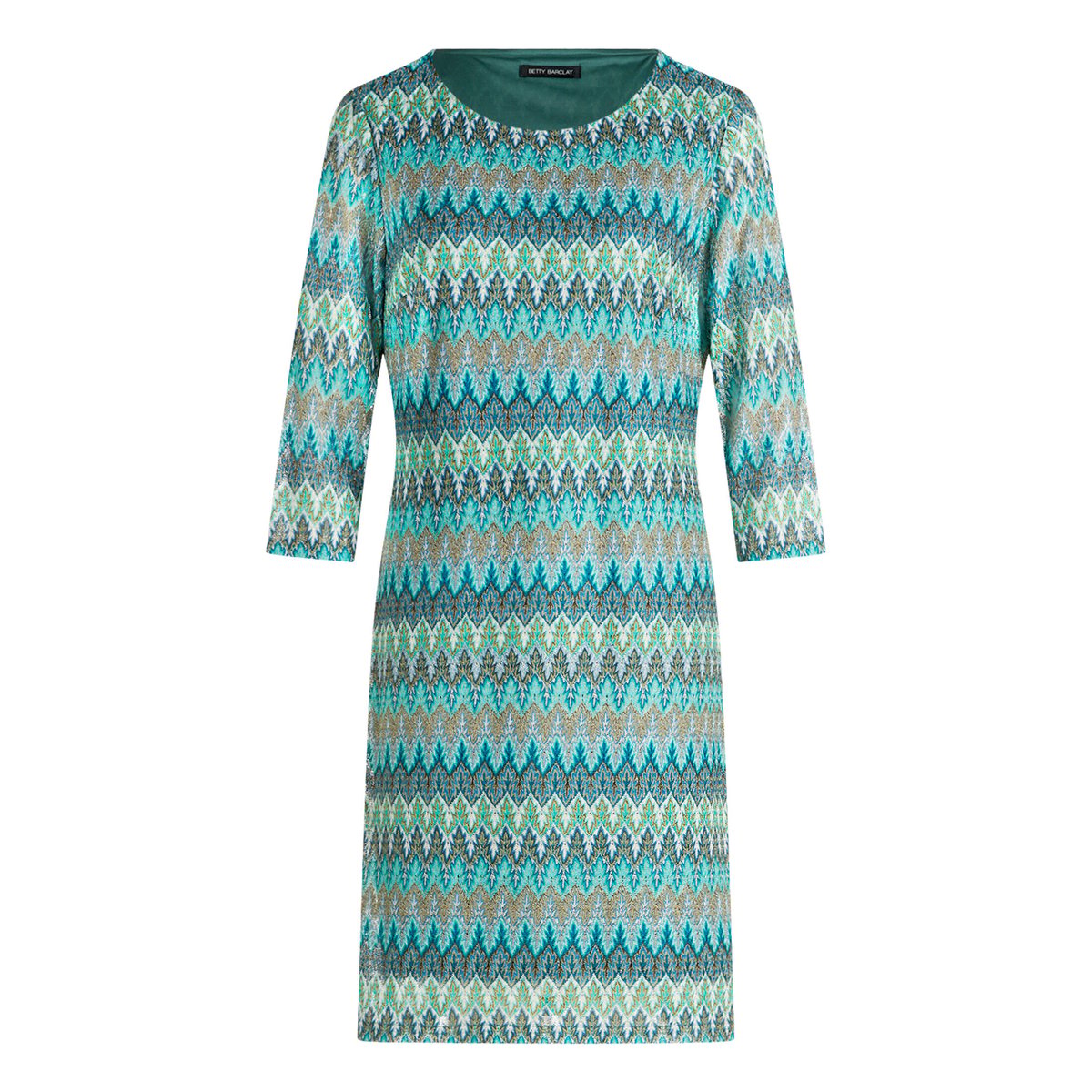 Robe droite à manches 3/4 bleu/vert, BETTY BARCLAY