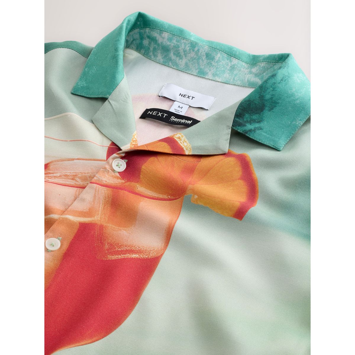 Chemise manches courtes à imprimé bleu/orange, NEXT