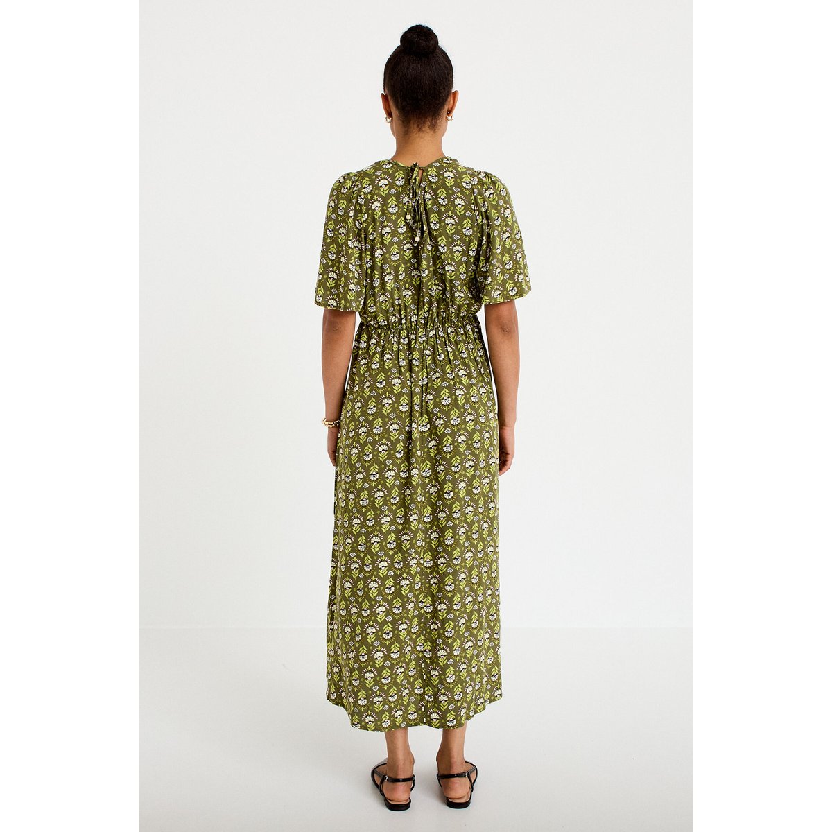 Robe longue manches courtes vert, CACHE CACHE