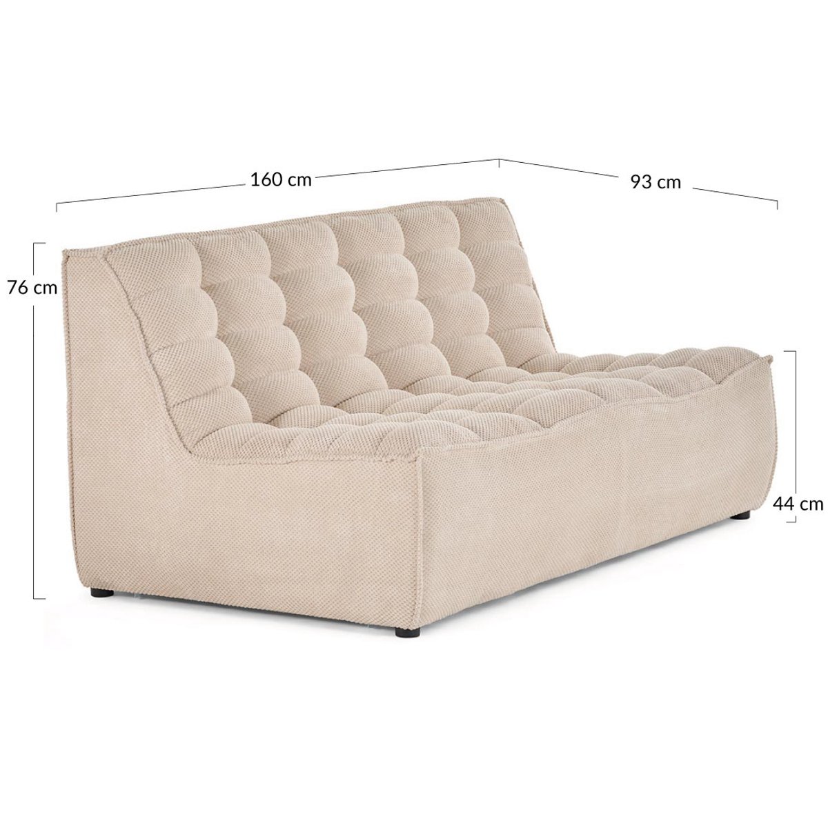 Canapé 2 places - ELLIE noir, BEST MOBILIER
