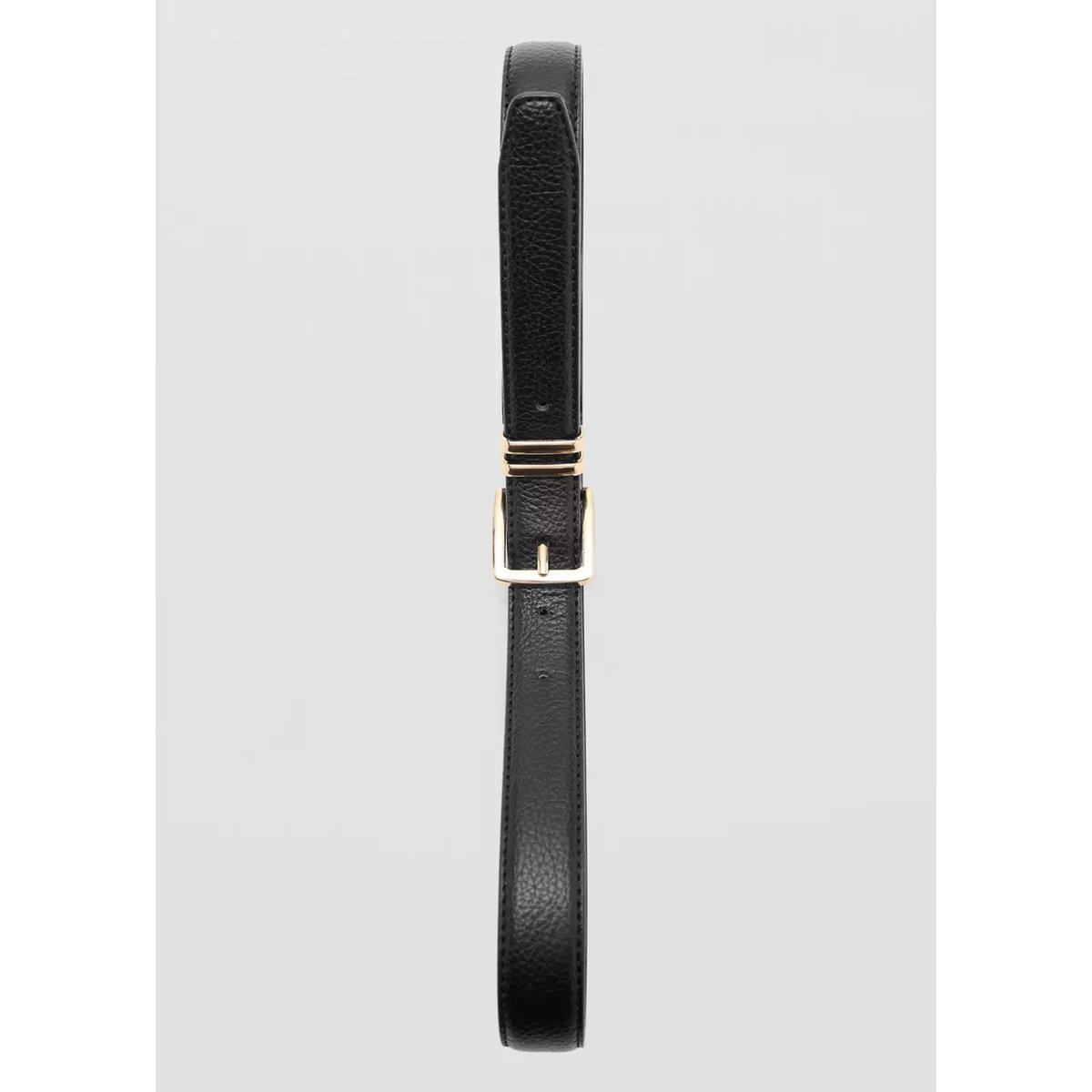 Ceinture boucle carrée noir, MANGO