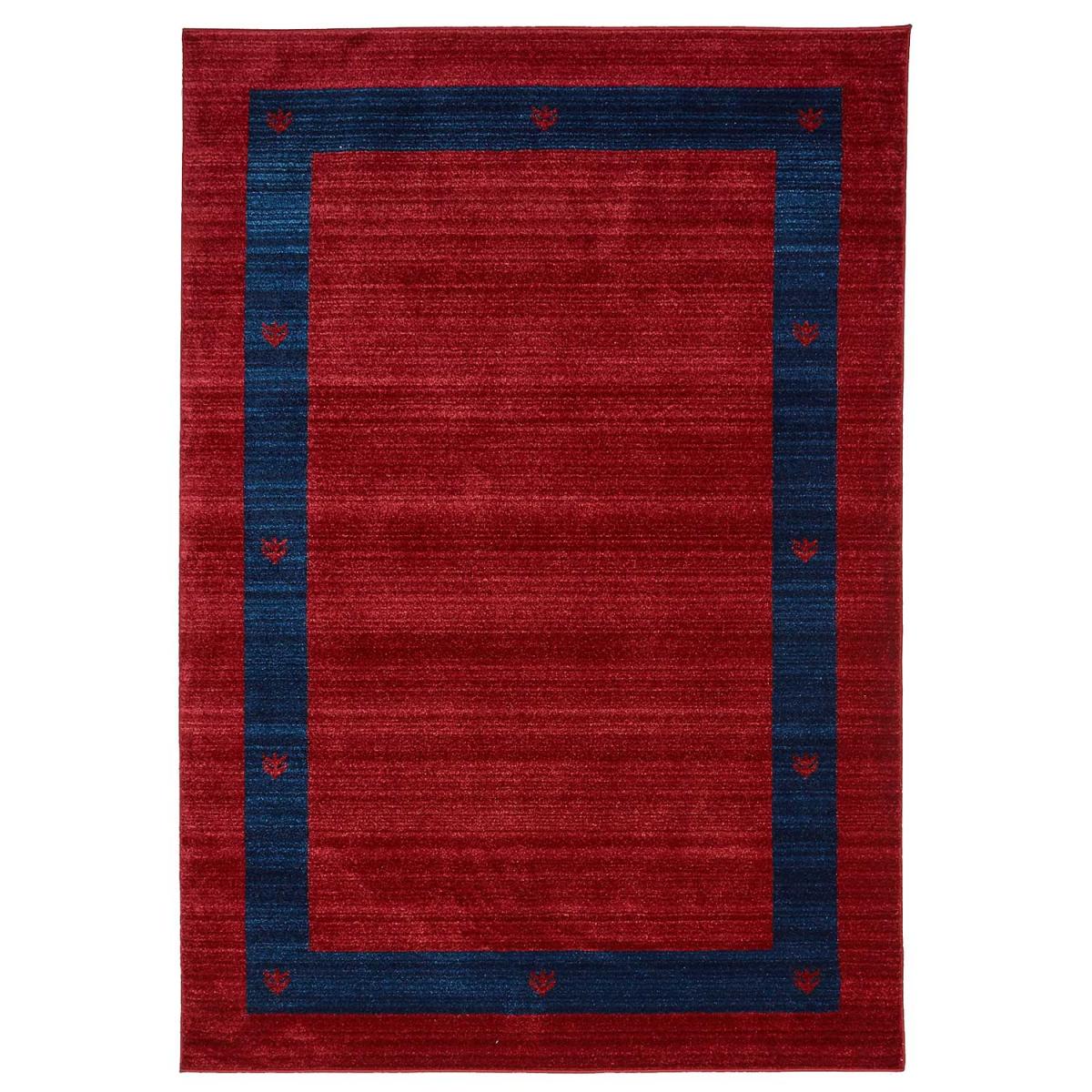 Tapis salon et chambre tissé motif simple CHOBAY 5 rouge, UN AMOUR DE TAPIS