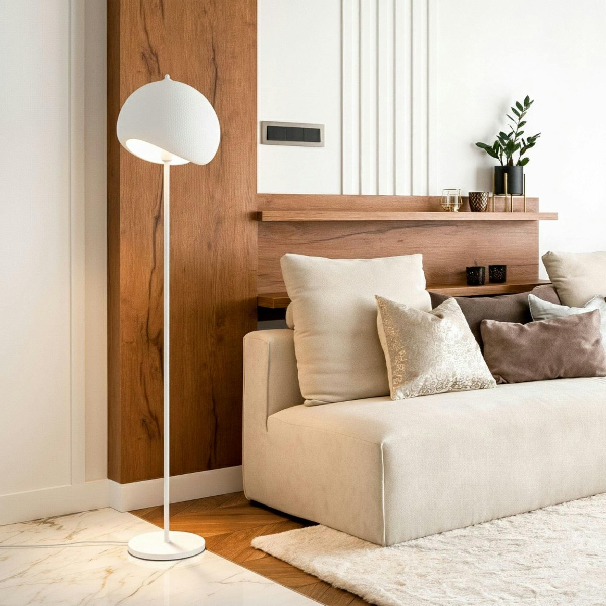 Lampadaire blanc design organique 170 cm NOXIS blanc, PIER IMPORT