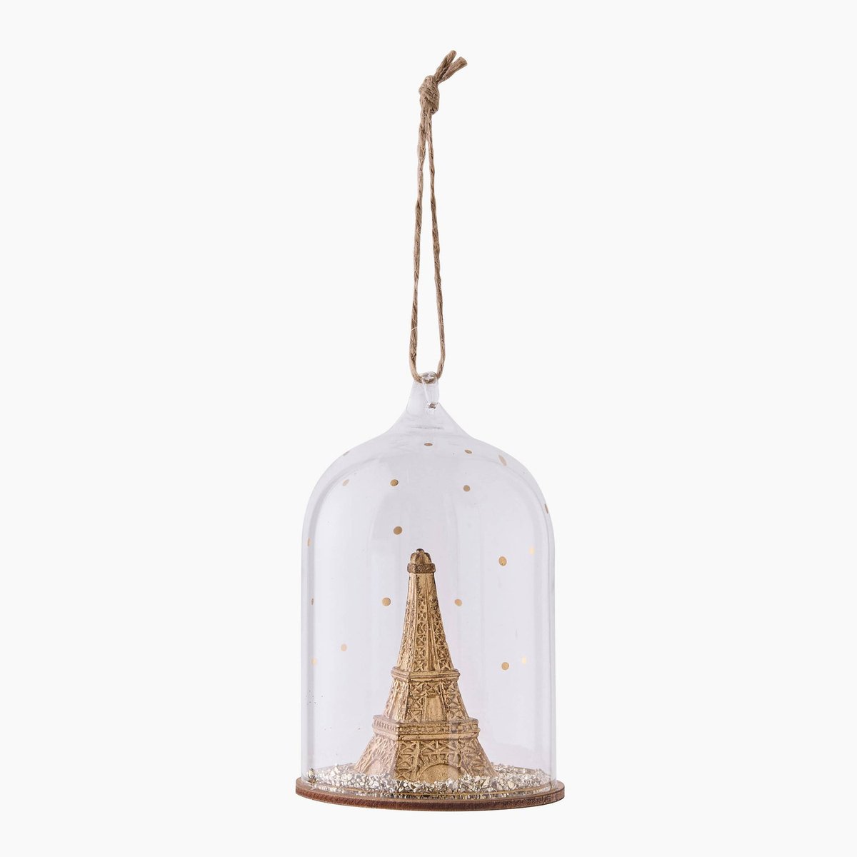 Ornement scénette, H10.5cm, en verre blanc, MONOPRIX