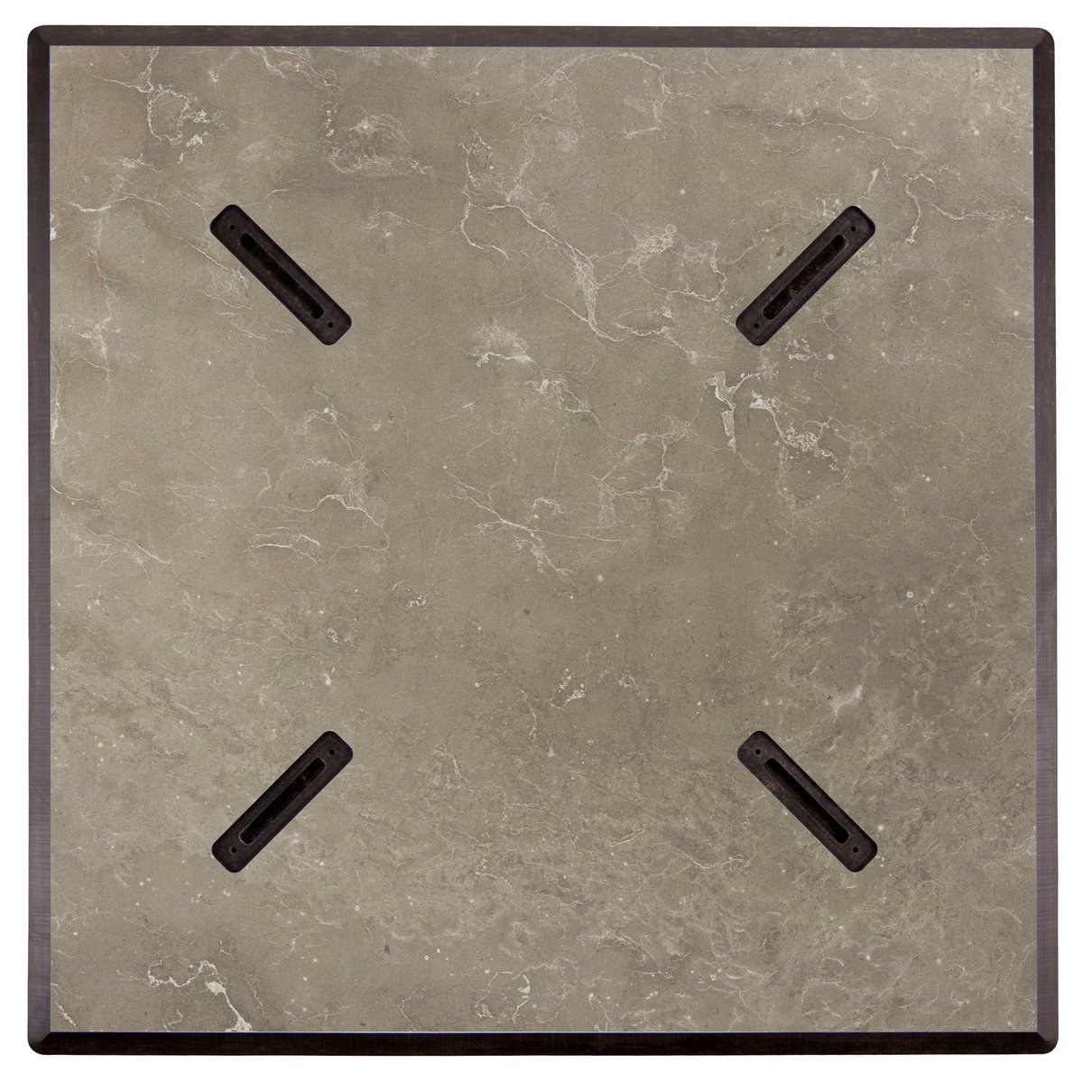 Table haute en HPL inclinable et 2 chaises hautes en métal, OPERA taupe, OVIALA