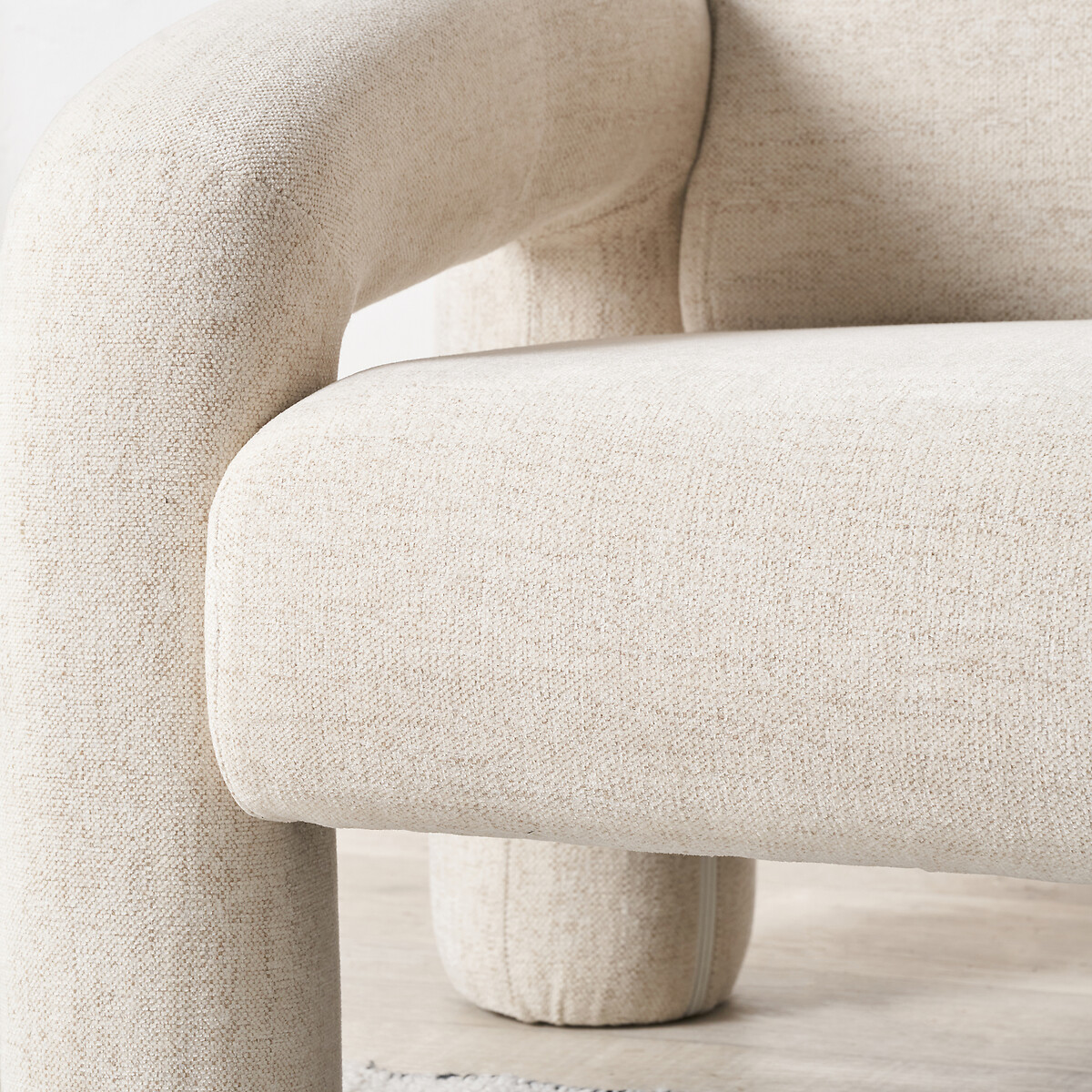 Rieti Linen Look Sculptural Accent Sofa white, SO'HOME