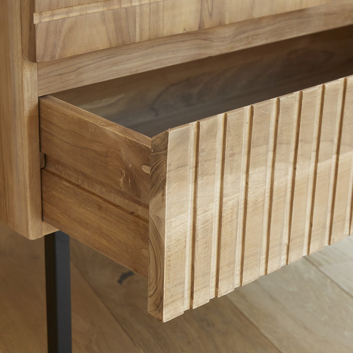 Armoire 2 portes et tiroir en teck massif PORTLAND naturel, BERAH GETAH