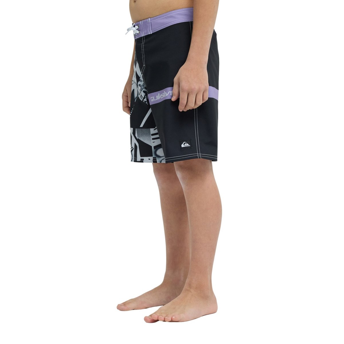 Boardshort SURFSILK STRAIGHT 17" noir black block momentum, QUIKSILVER