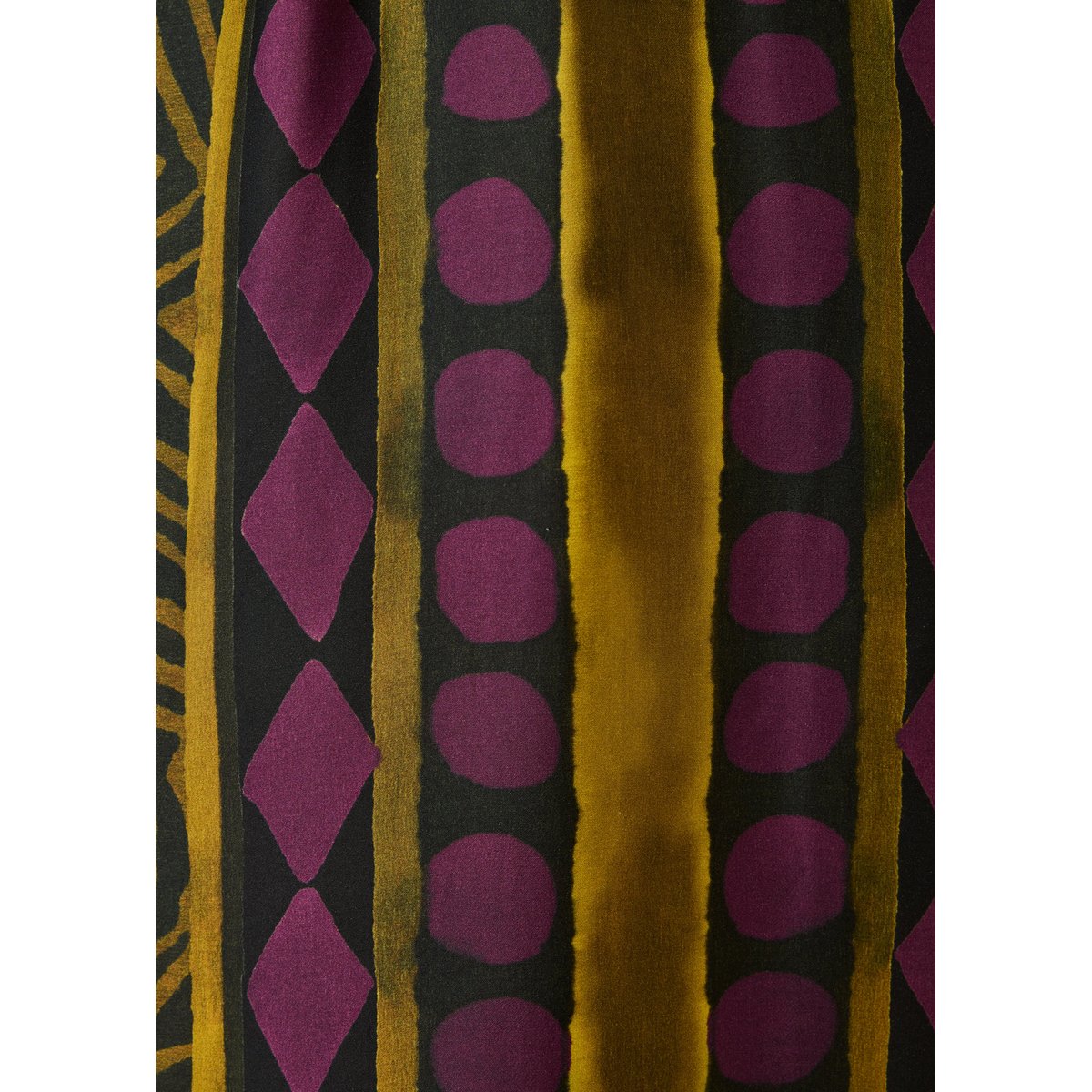 Robe longue imprimé zèbre manches longues col V noir/ocre, LA FEE MARABOUTEE