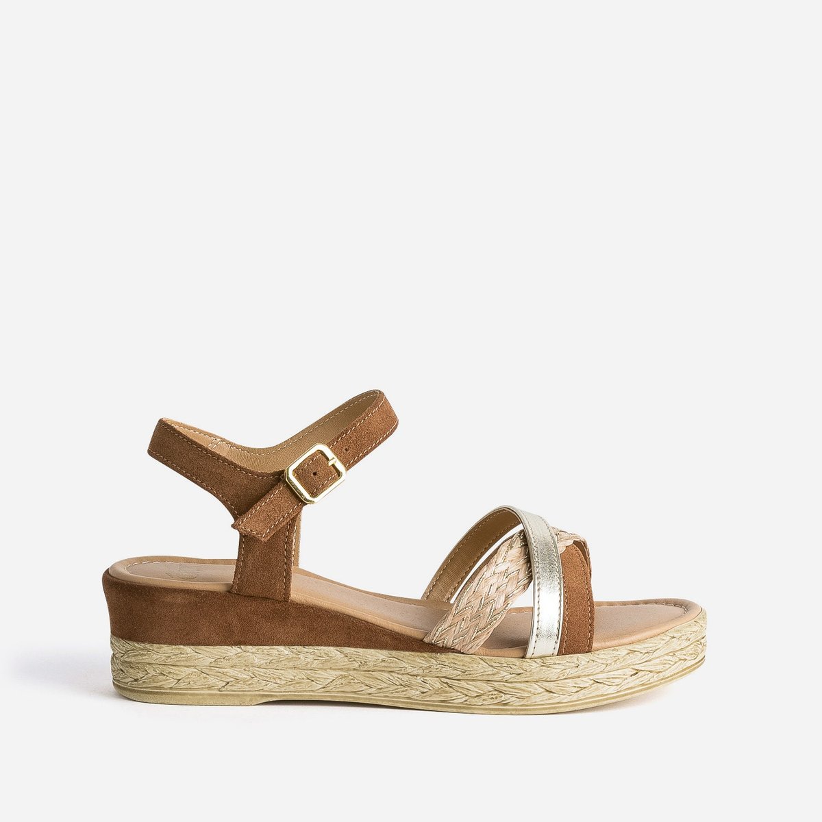 Sandale À Talon en cuir OBLETTE camel, ERAM