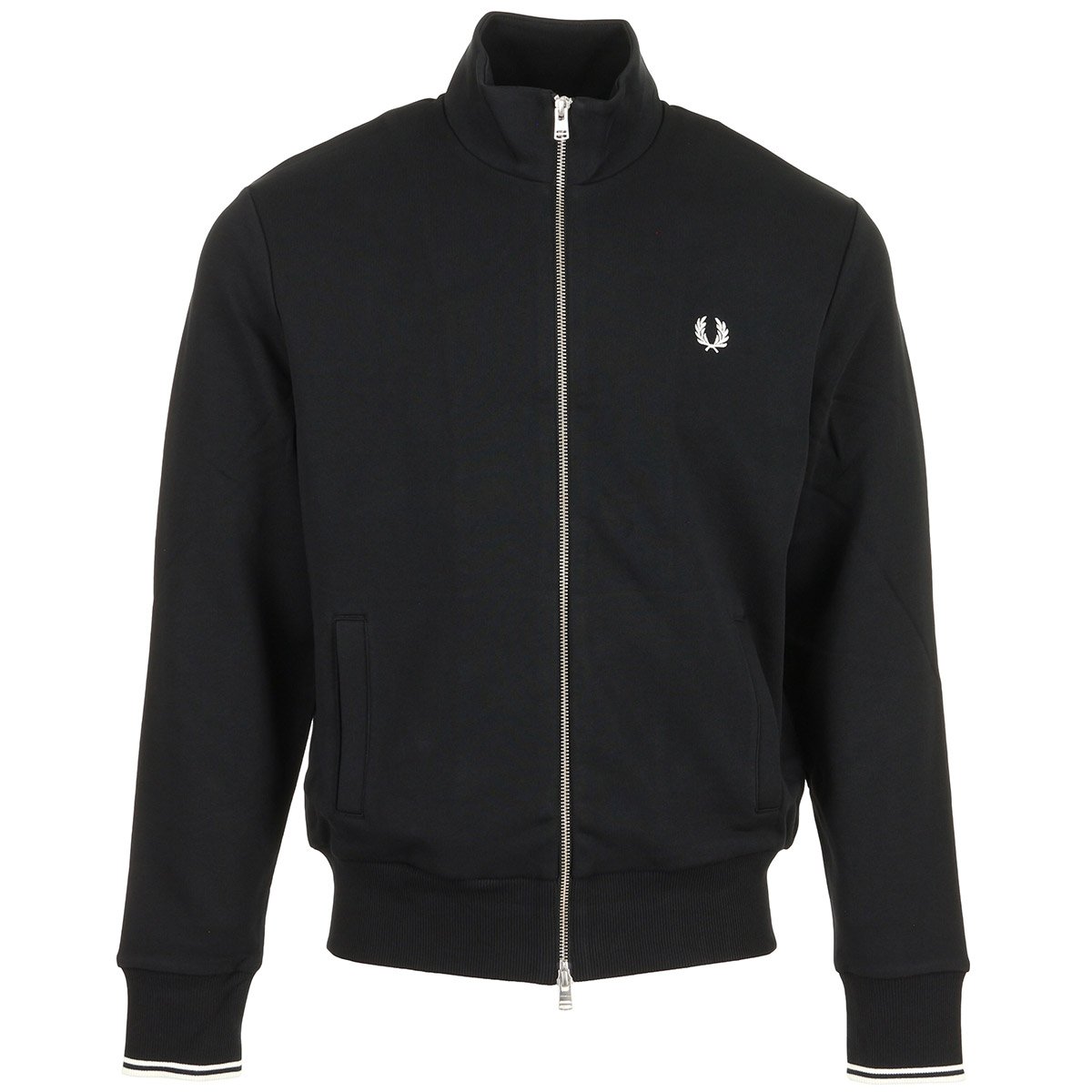 ZIP THROUGH SWEATSHIRT black, FRED PERRY