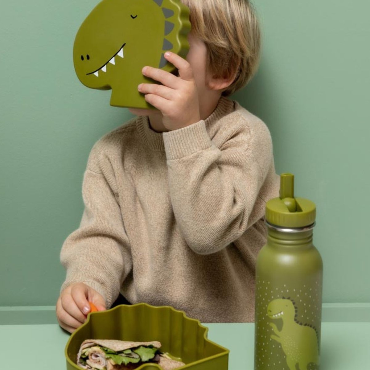 Lunch box vert, blanc, gris, TRIXIE
