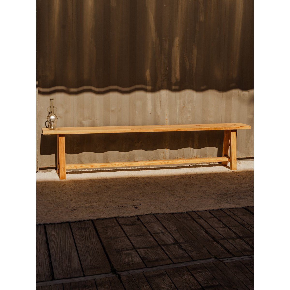 Banc en bois Antoine N°499 - Bon état bois clair, DEBONGOUT