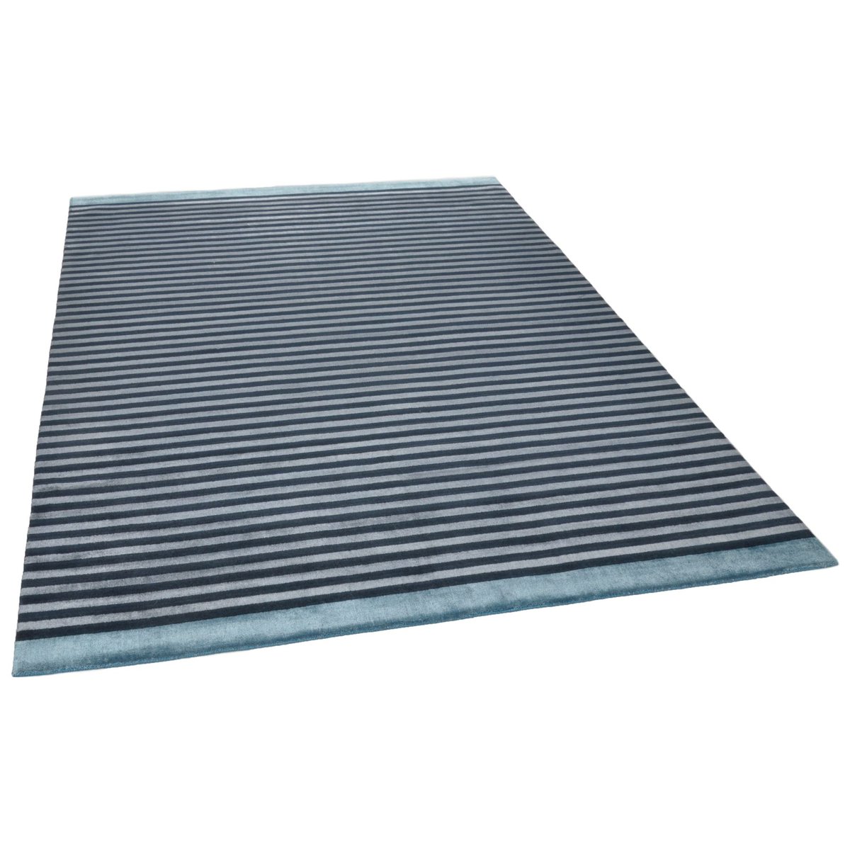 Tapis salon Miami fait main laine et viscose gris multicolore, THEKO