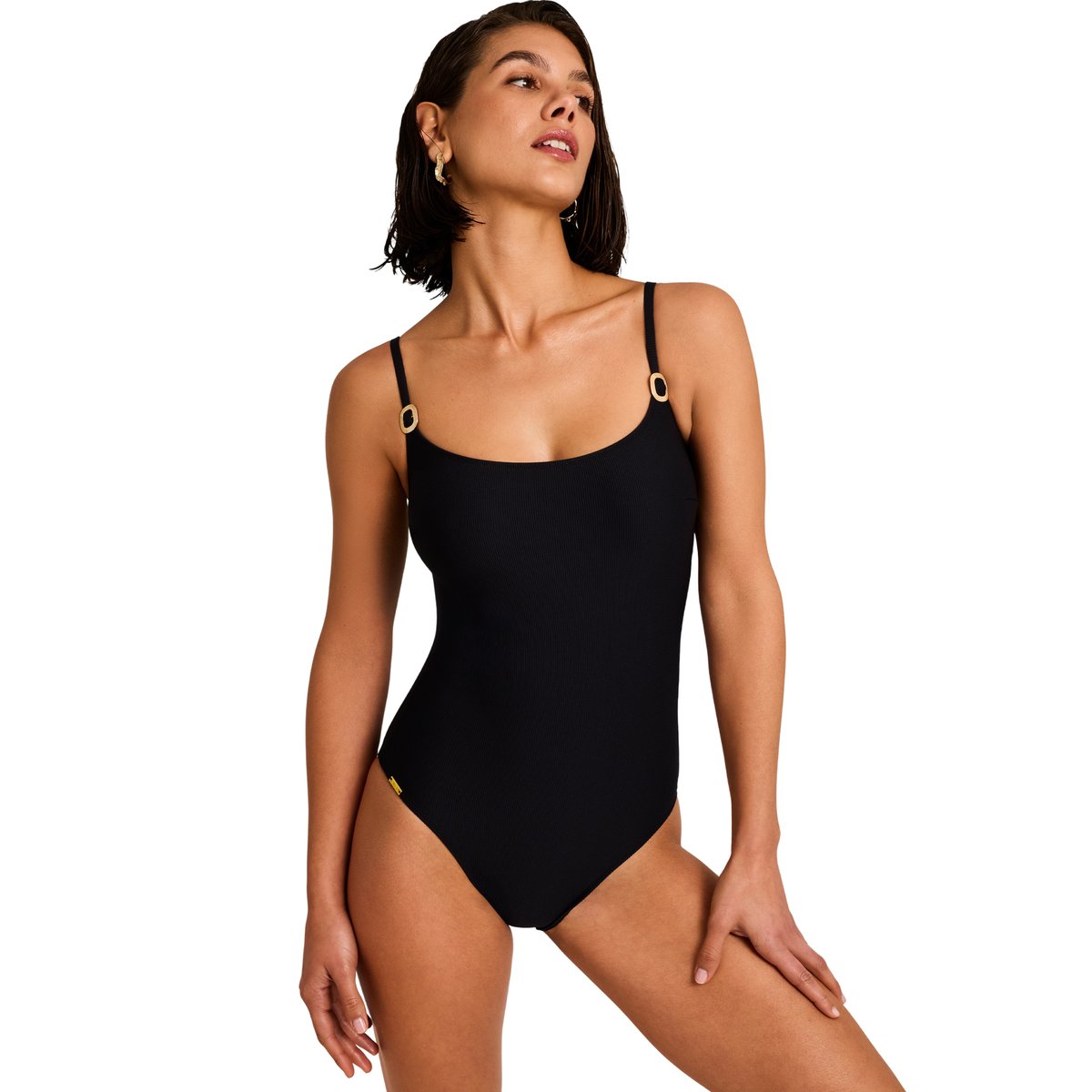 Maillot de bain une pièce préformé sans armatures SOLSTICE noir, SELMARK MARE