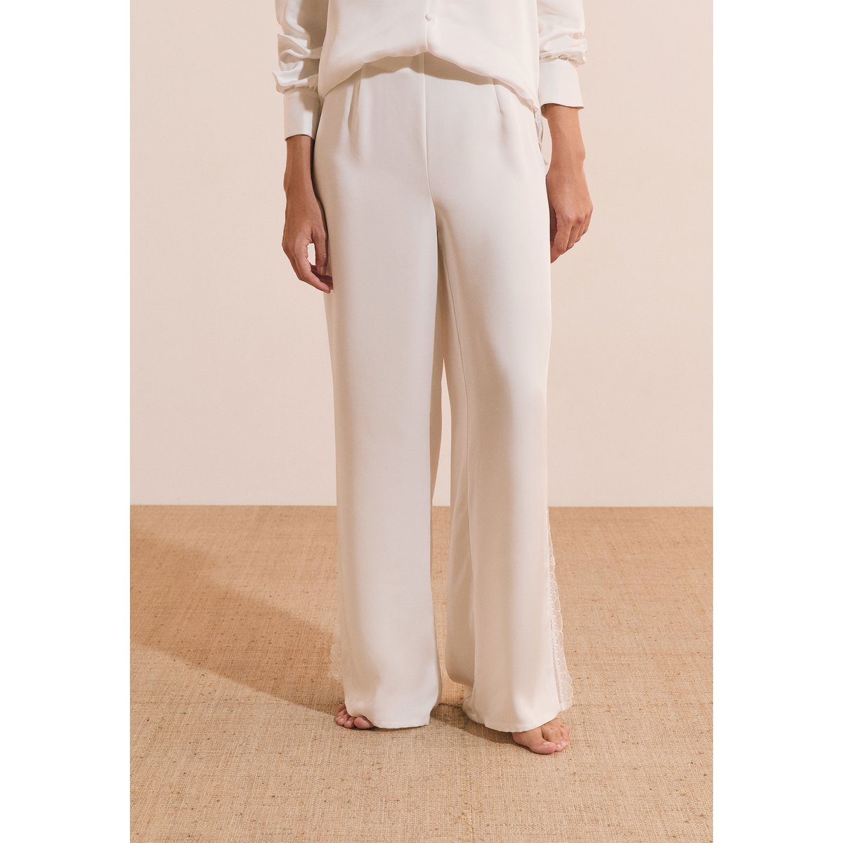 Pantalon de pyjama satiné BRIDAL BLISS blanc, ETAM