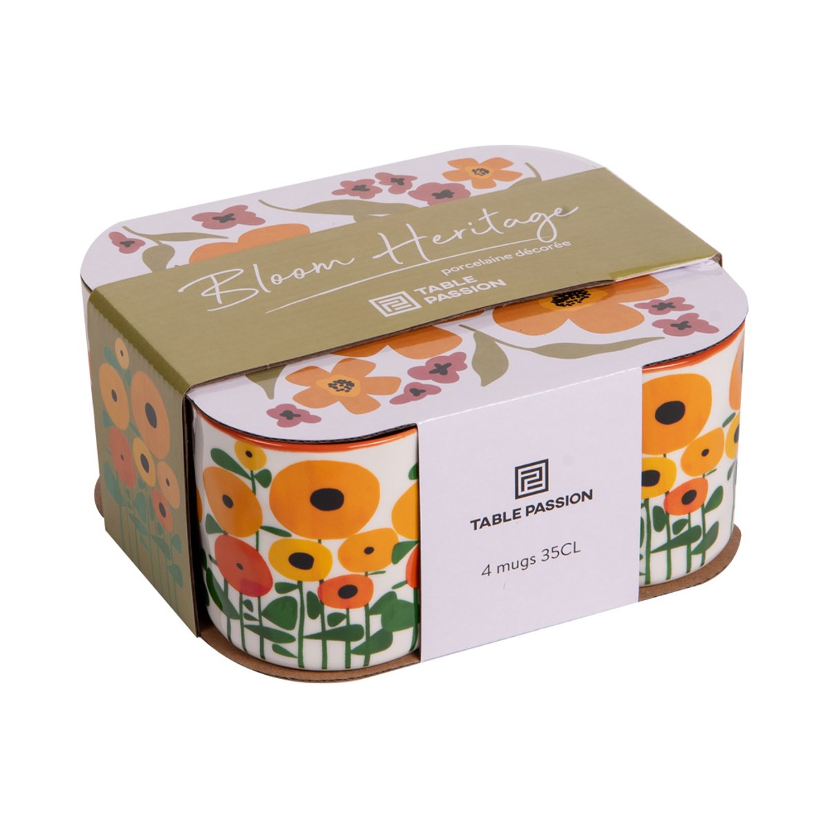 Coffret de 4 mugs Bloom Héritage 35 cl - BLOOM multicolore, TABLE PASSION