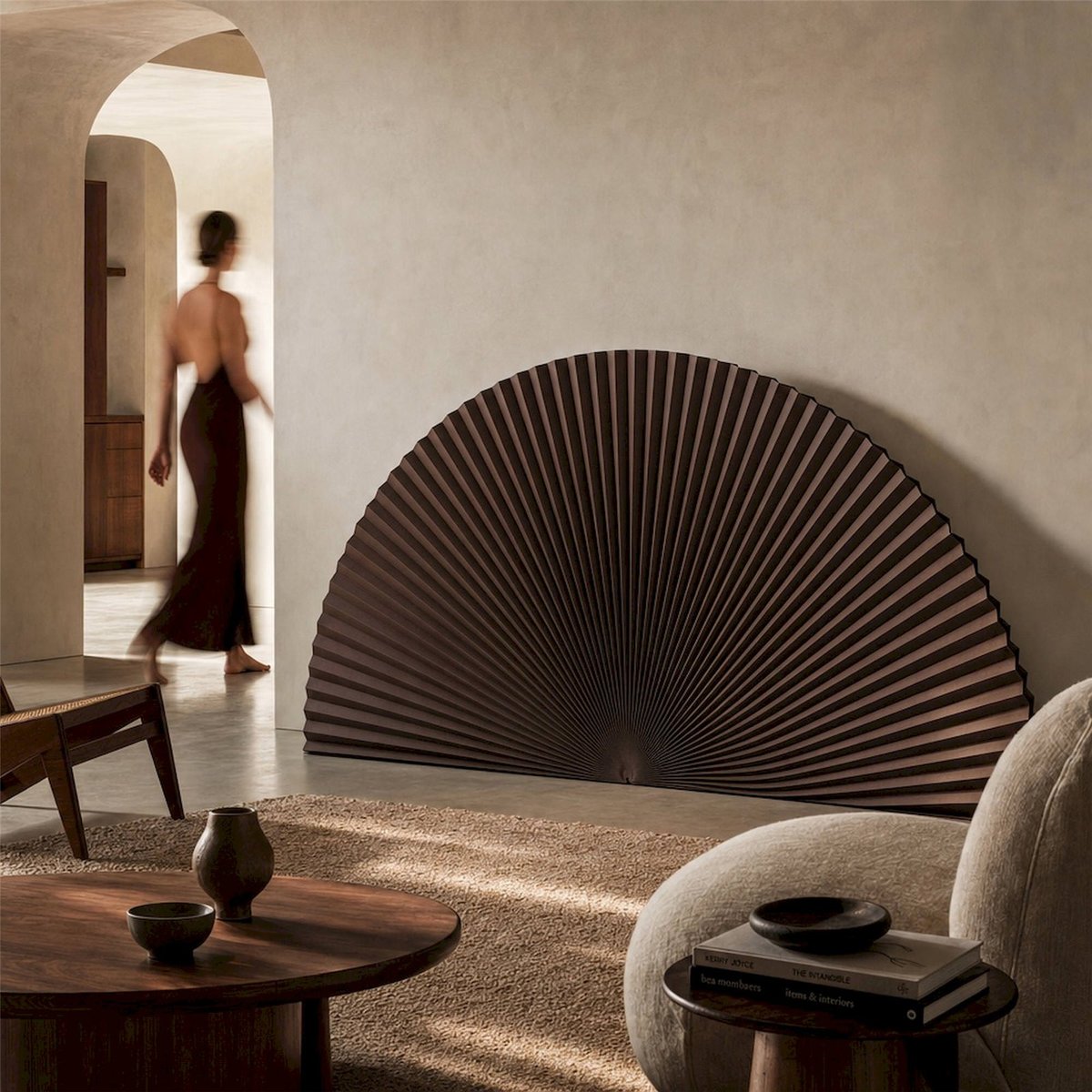 Cloison pliable en papier marron foncé, RECOLLECTION