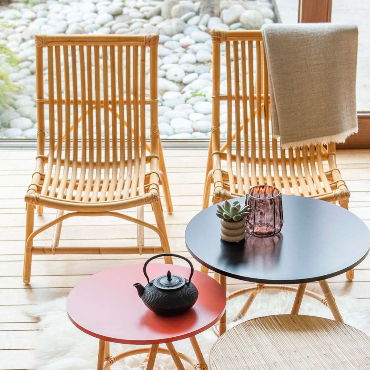 Fauteuil en rotin DAVID rotin teinté "miel", KOK