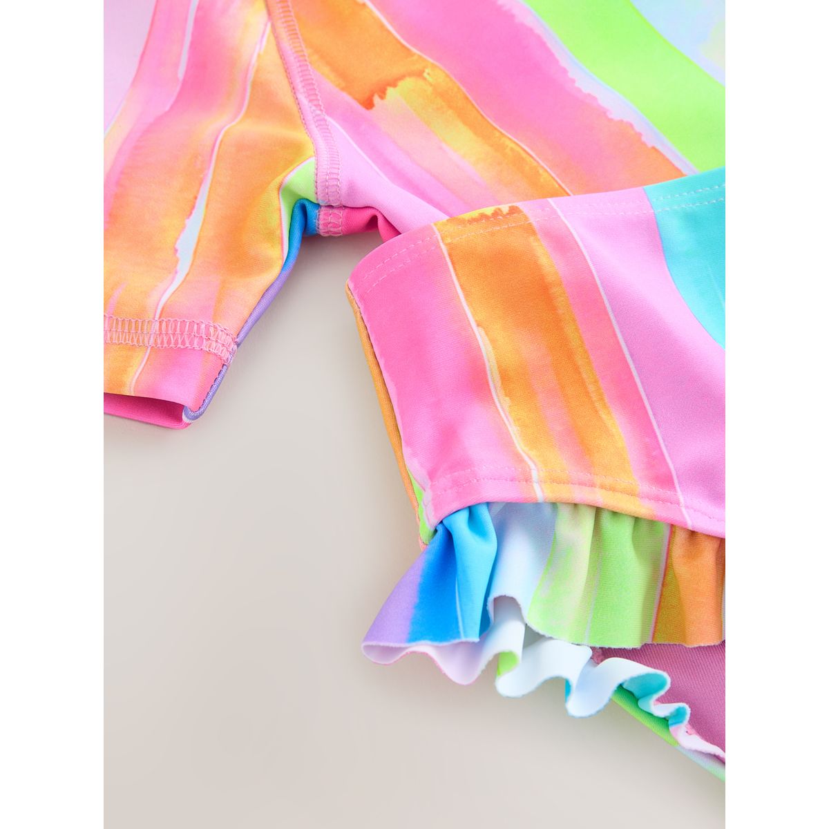 Maillot de bain anti-uv à manches courtes rayure arc-en-ciel, NEXT