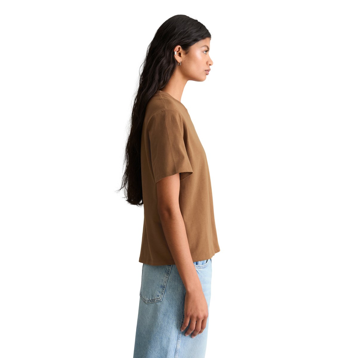T-shirt ample en coton organique marron, MARC O’POLO DENIM