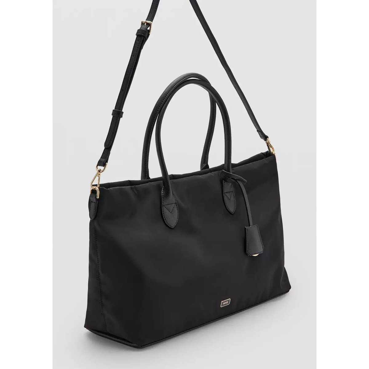 Sac cabas anse double noir, MANGO