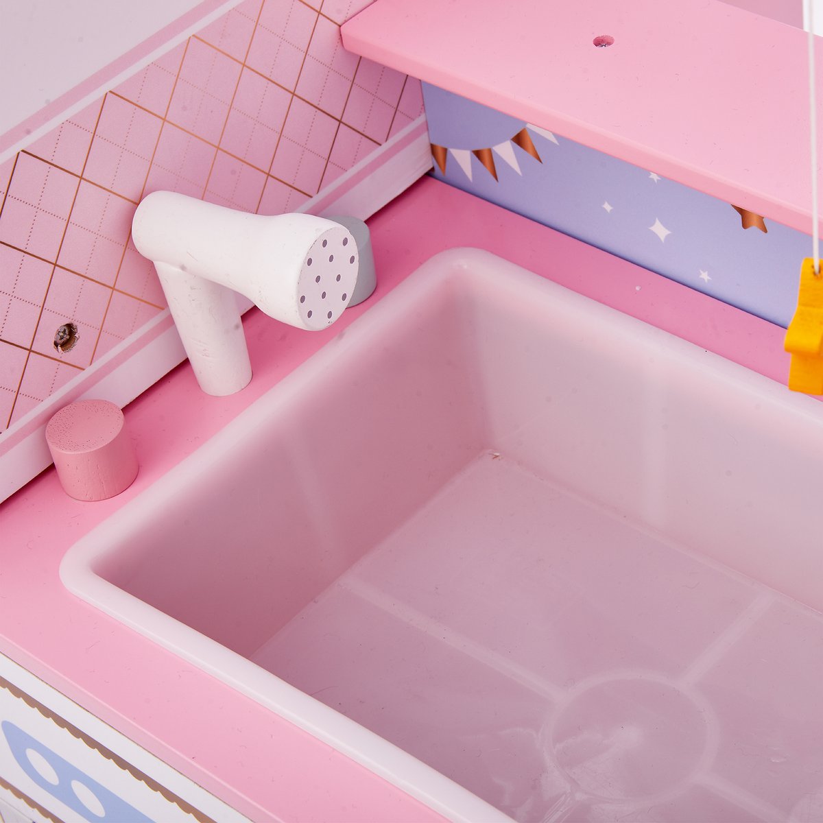 Table à langer poupée avec rangement et lit bébé rose, TEAMSON KIDS