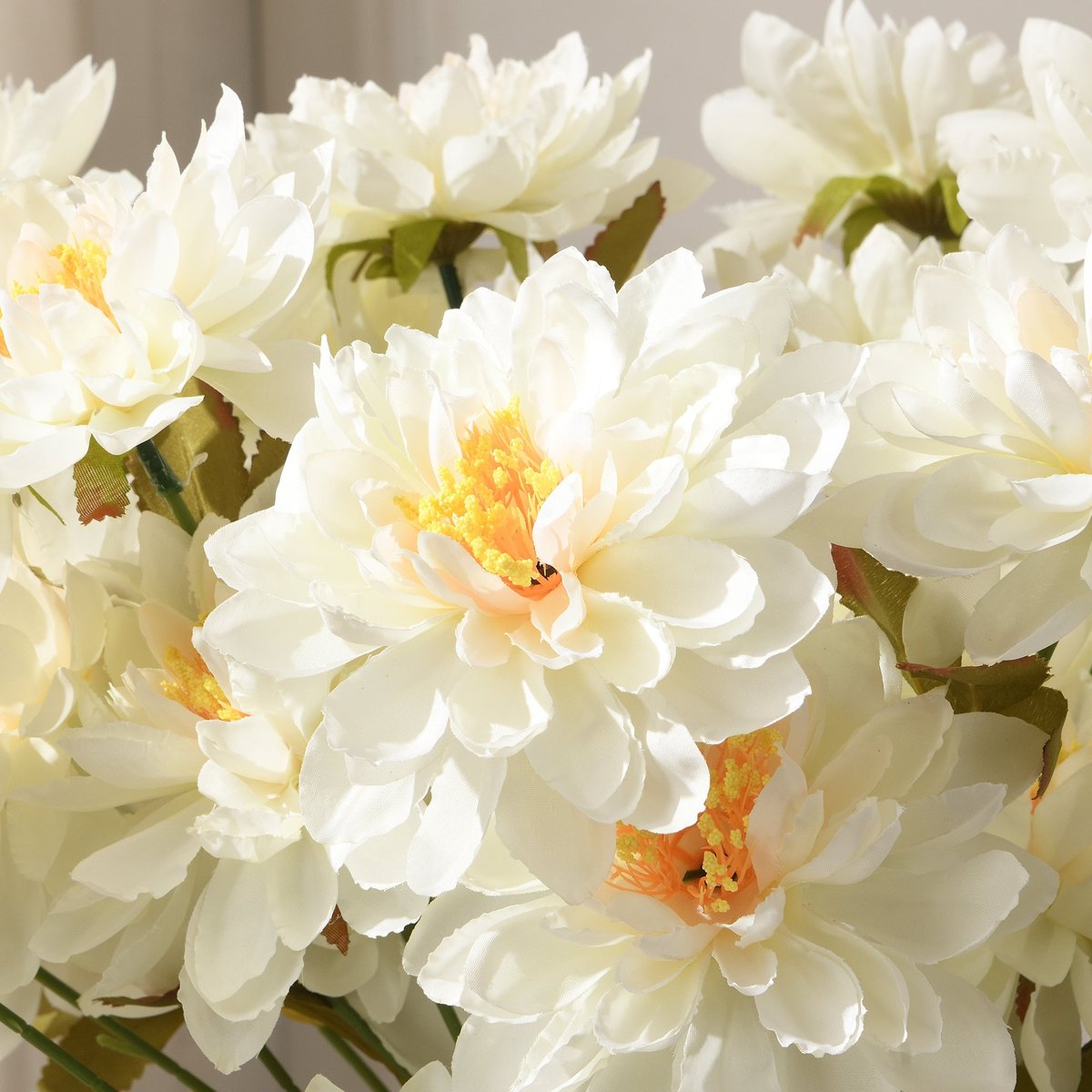 Tige de dahlia 3 fleurs artificielles H63 LES ESSENTIELS blanc, SIA