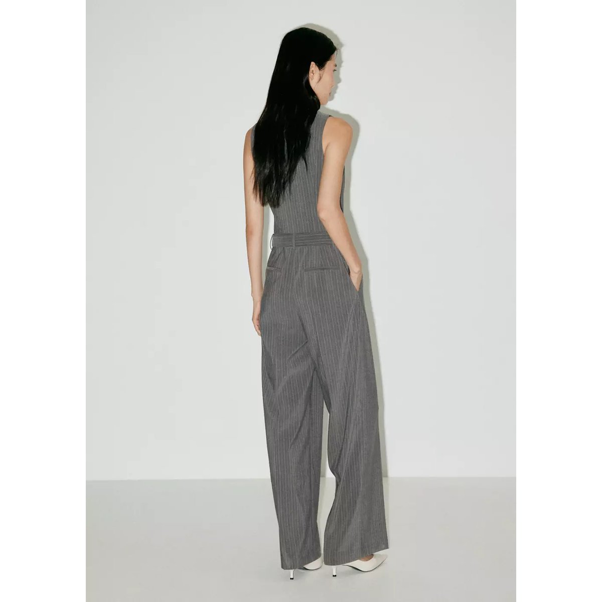 Combinaison rayures tennis ceinture gris, MANGO