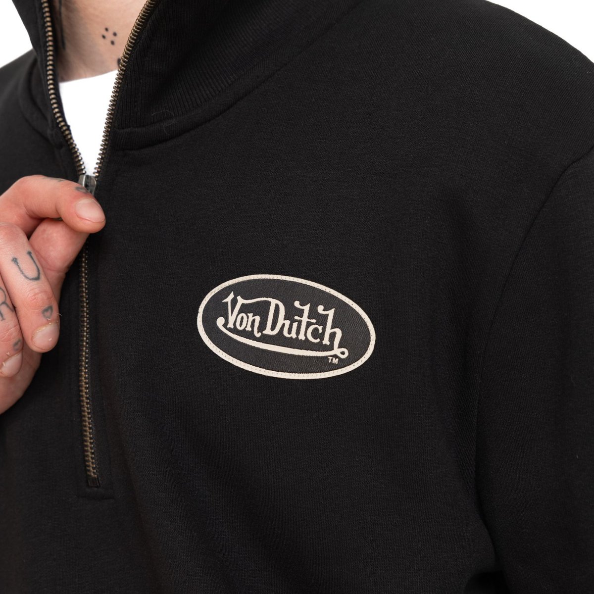 Sweatshirt zippé ALEC noir, VON DUTCH