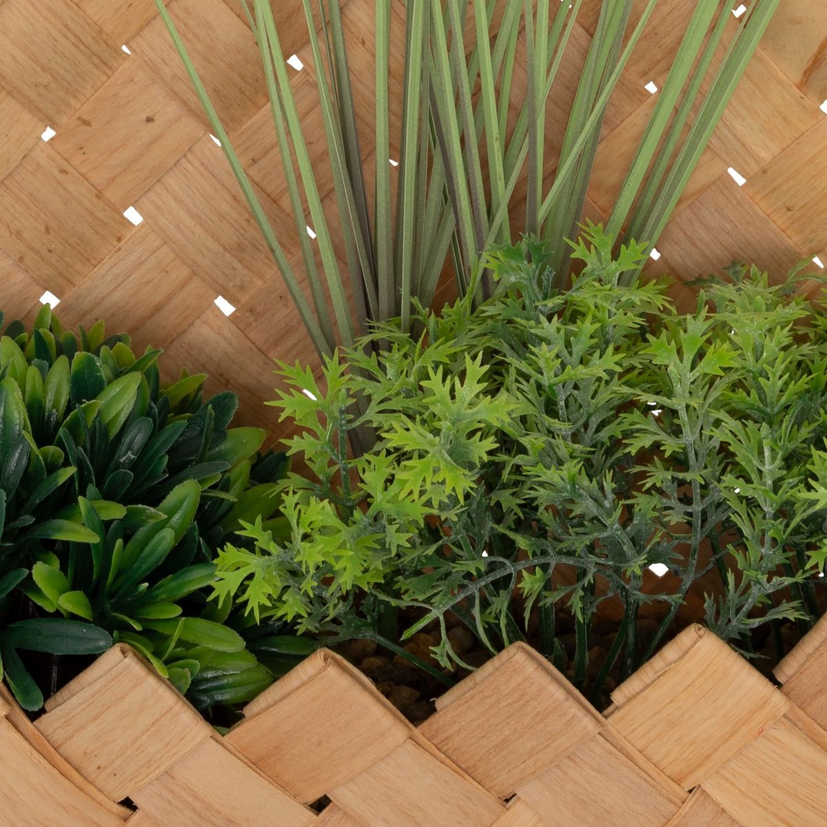 Plante artificielle suspendue avec panier en fibre de bambou JIKA beige, ATMOSPHERA