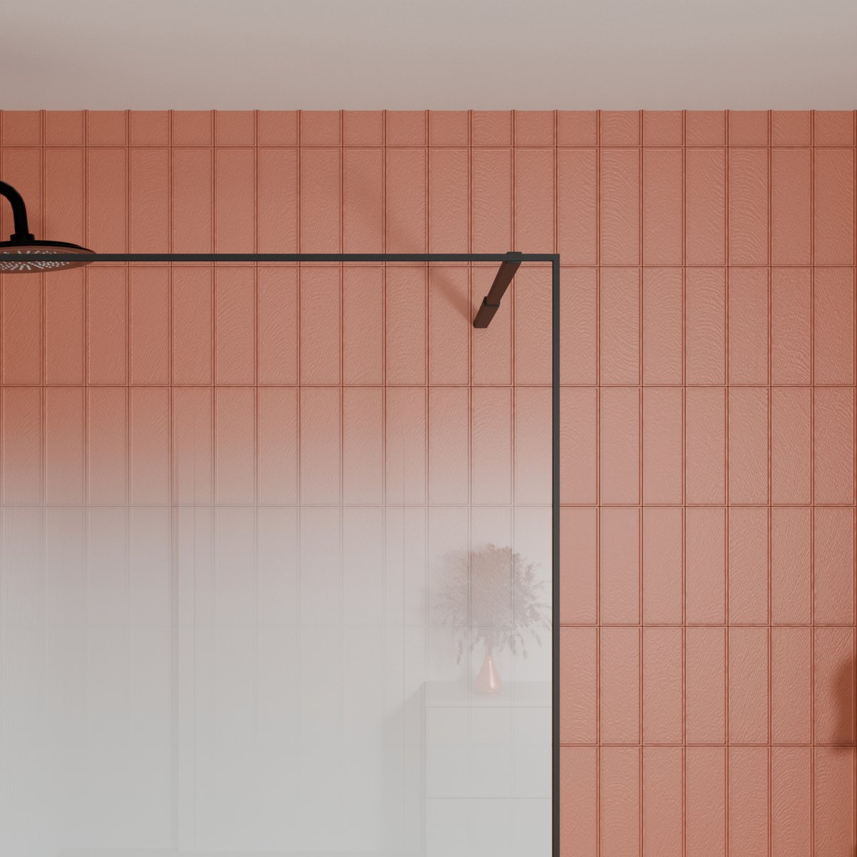 Paroi de douche en verre trempé  - Effet brume noir, HOME MAISON