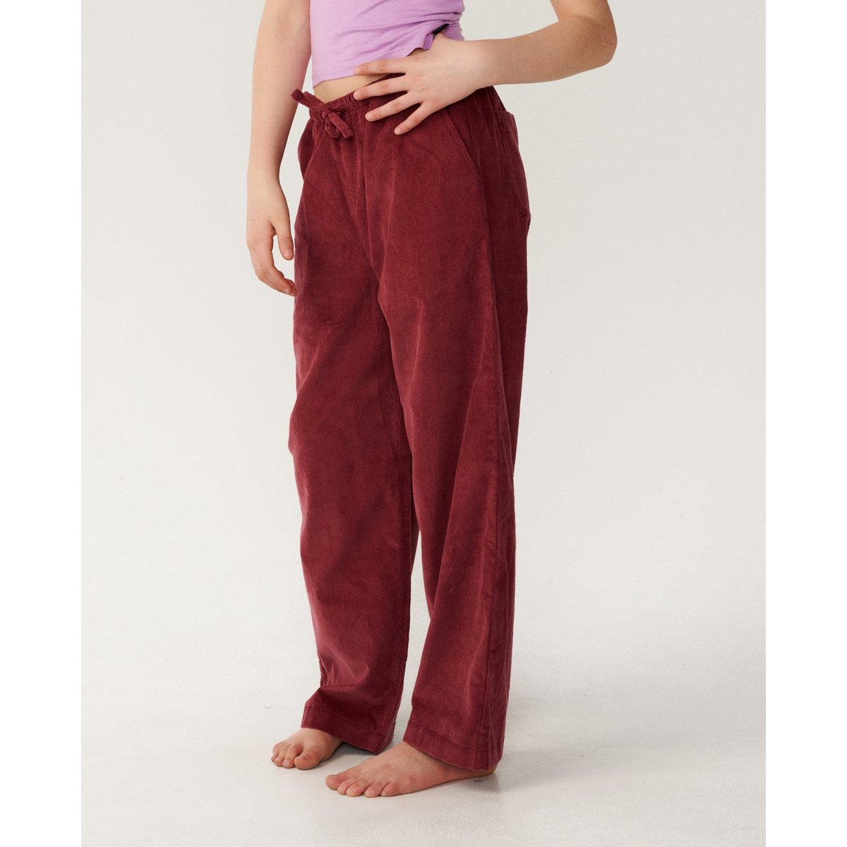 Pantalon en velour enfant Keepsakes Washed dark plum, RIP CURL