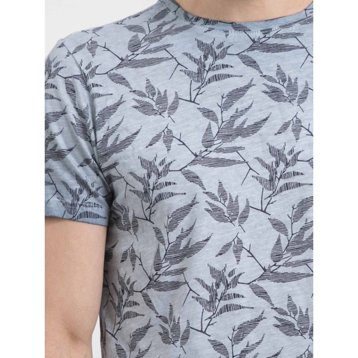 T-shirt Col Rond Pur Coton Naoki bleu, RITCHIE