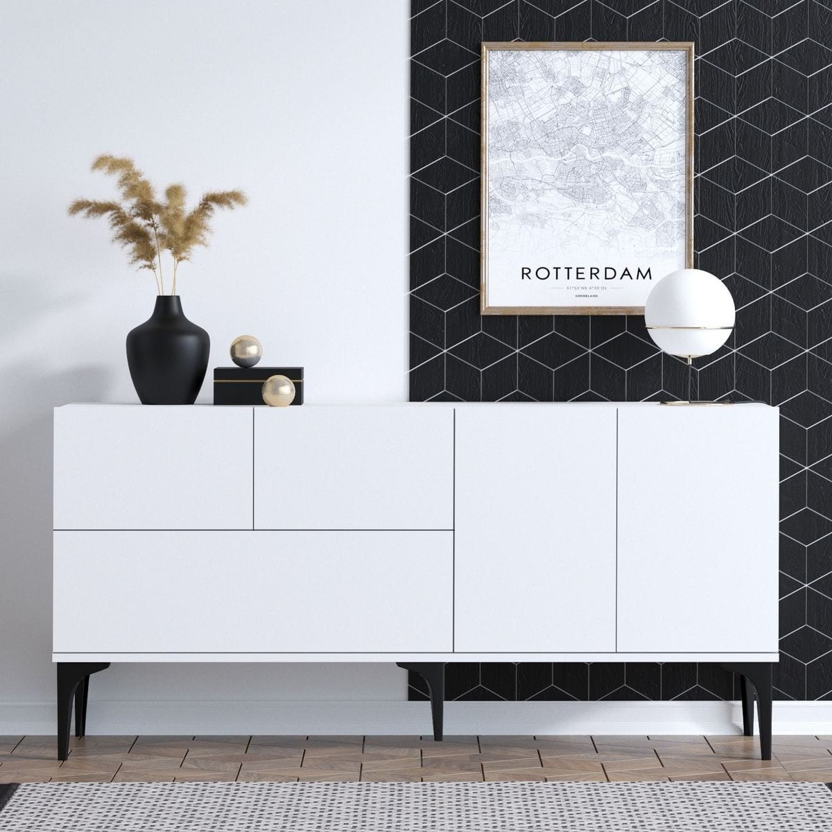 Buffet 5 portes - TAVIRA blanc, HOMIFAB