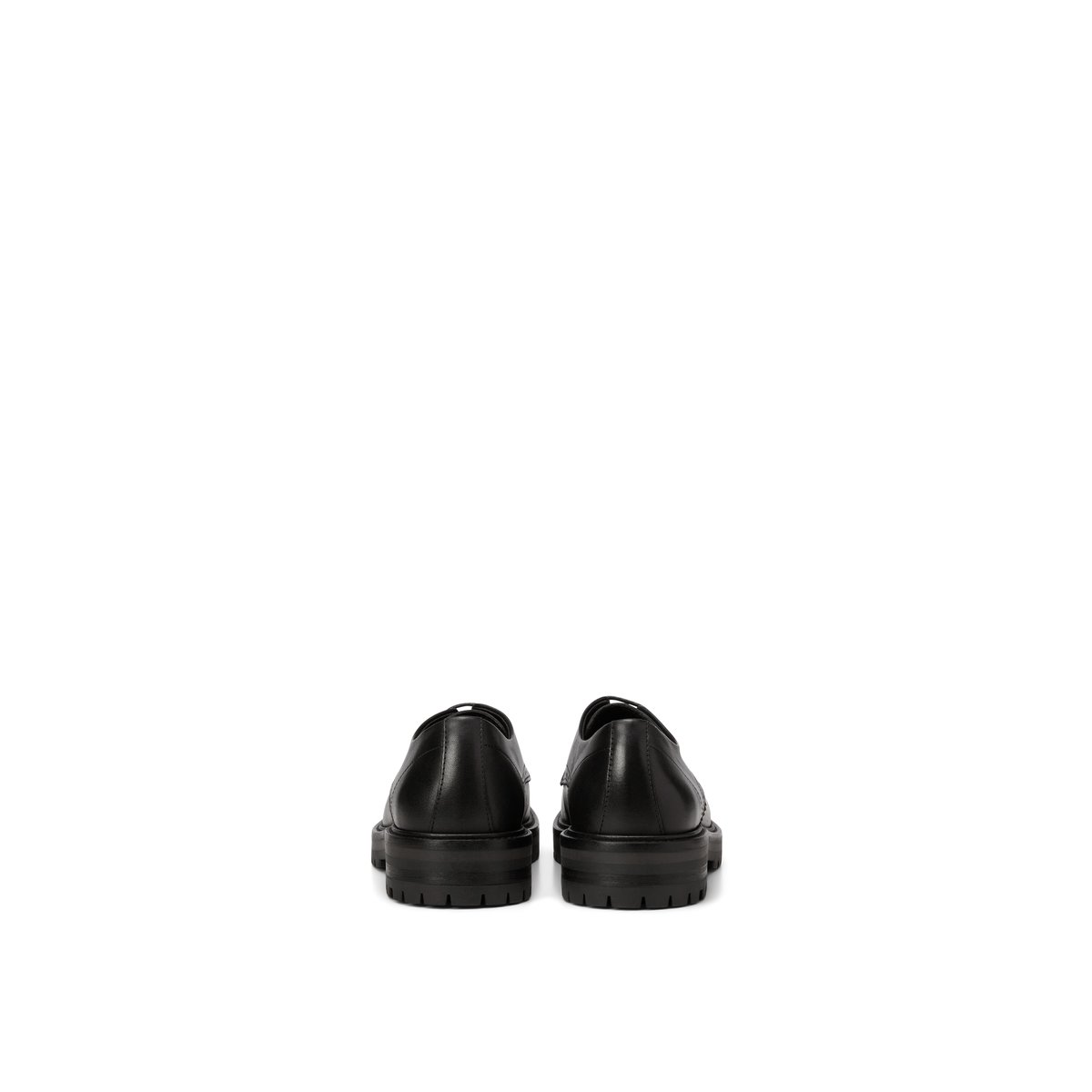 Chaussures derbies à lacets, modèle Massimo en cuir de vache noble noir, MARC O'POLO